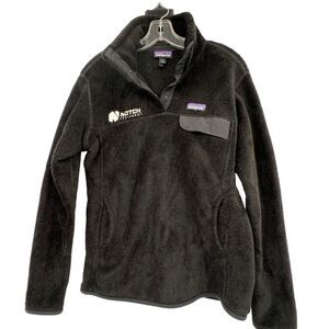 Patagonia Womens Black Re Tool‎ Snap T Fleece Size Large Pullover Sweater